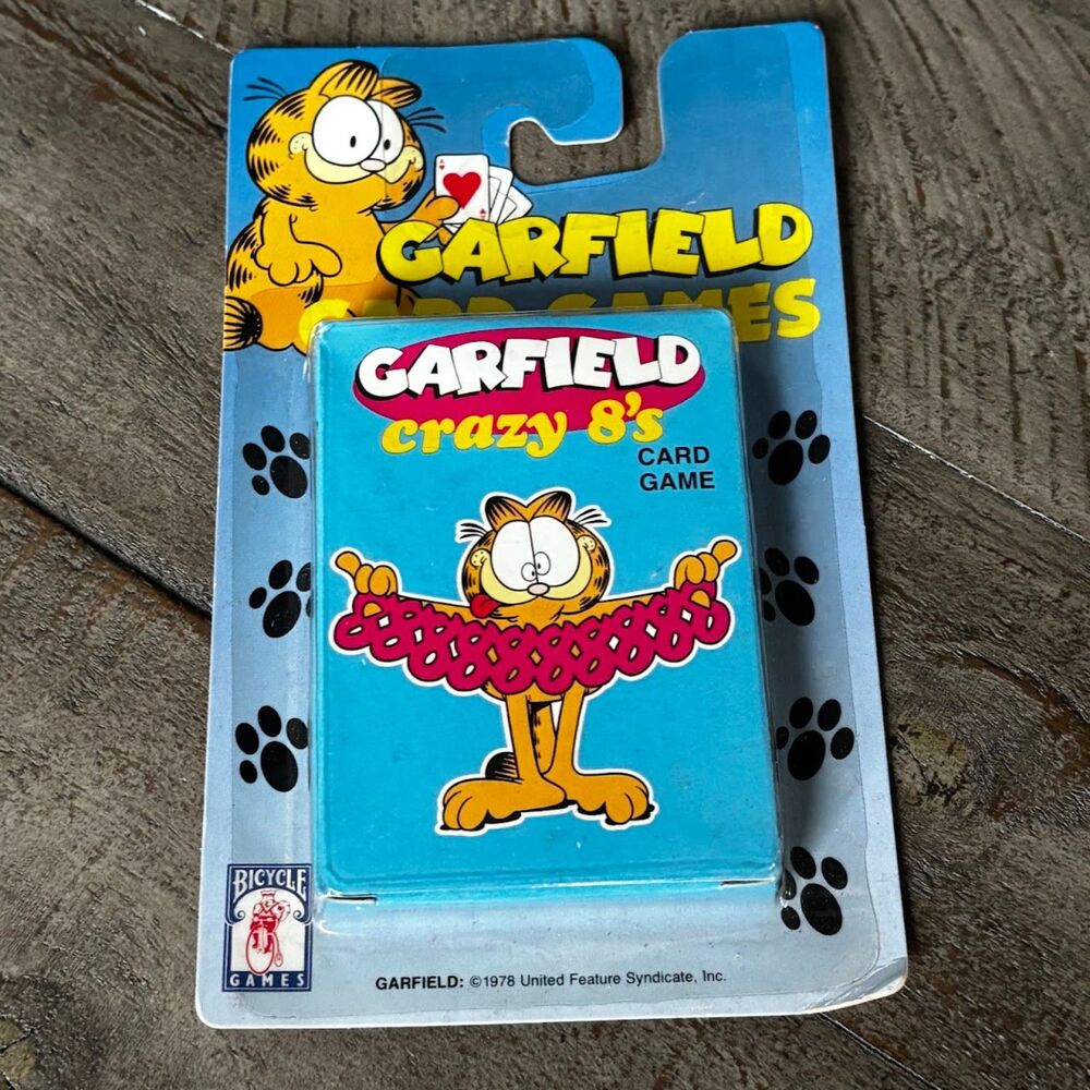 Vintage 1980s Bicycle Games Garfield Crazy 8s Card Game